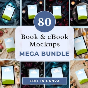 eBook and Book Mockup Bundle Romance Book Flatlay Bundle Bookstagram Paranormal Book Mockup Canva Kindle Mockup Author Book Launch Reveal
