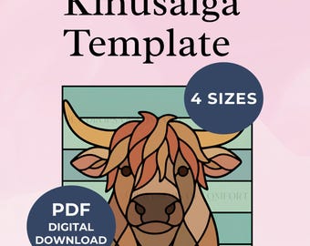 Kinusaiga Highland Cow Pattern Kinusaiga Highland Cow Template Animal Kinusaiga Pattern Farm Kinusaiga Pattern Highland Cow Kinusaiga Design