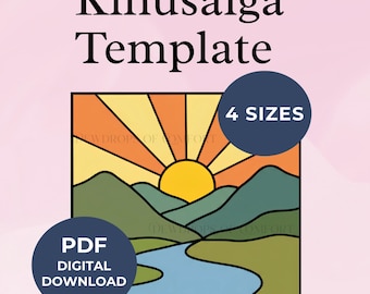 Kinusaiga Mountain River Pattern Landscape Kinusaiga Pattern Sunset Kinusaiga Pattern Sunrise Kinusaiga Pattern Mountain Kinusaiga Template
