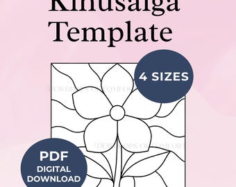 Kinusaiga Flower Template Flower Kinusaiga Pattern Beginner Kinusaiga Template PDF Floral Kinusaiga Stencil Printable No Sew Fabric Art