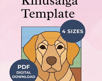 Dog Kinusaiga Pattern Pet Puppy Kinusaiga Template Kinusaiga Dog Pattern Dog Face Kinusaiga Template Animal Kinusaiga Pattern Beginner PDF