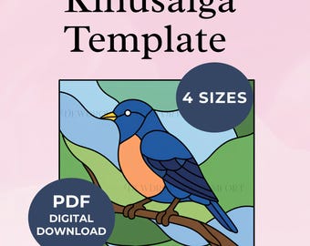 Kinusaiga Bird Template Bird Kinusaiga Pattern Beginner Animal Kinusaiga Template Robin Kinusaiga Template Printable Bird Kinusaiga Stencil