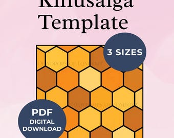 Honingraat kinusaiga-patroon Beginner kinusaiga-patroon Geometrisch kinusaiga-patroon Afdrukbaar abstract kinusaiga-patroon voor beginners-mozaïek