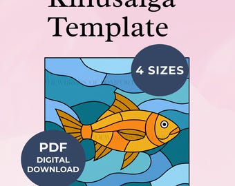 Kinusaiga Fish Template Fish Kinusaiga Pattern Beginner Trout Kinusaiga Template Aquatic Kinusaiga Template Printable Ocean Fabric Art PDF