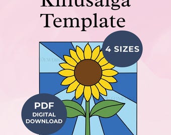 Kinusaiga Sunflower Pattern Flower Kinusaiga Pattern Sunflower Kinusaiga Template Printable Kinusaiga Pattern Floral Kinusaiga Pattern PDF