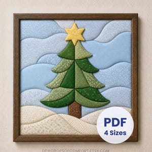 Christmas Tree Kinusaiga Pattern Beginner Kinusaiga Christmas Pattern Winter Landscape Kinusaiga Pattern Evergreen Kinusaiga Template Tree