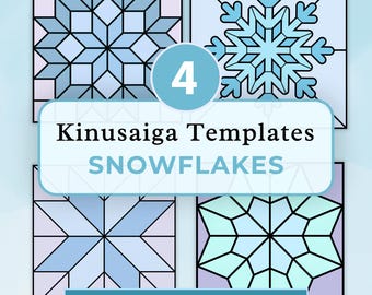 Snowflake Kinusaiga Pattern Printable Kinusaiga Christmas Patterns Kinusaiga Snowflake Pattern Christmas Kinusaiga Template Snowflake Design