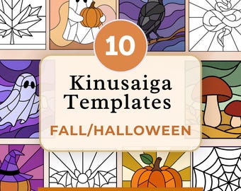 Halloween Kinusaiga Pattern Bundle Kinusaiga Fall Pattern Kinusaiga Halloween Template Kinusaiga Fall Template Set Kinusaiga Pumpkin Pattern
