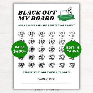 Black Out My Board Soccer Fundraiser Template Editable Soccer Fundraising Flyer Soccer Fundraiser Form Soccer Donation Soccer Sponsor Ideas