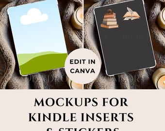 Kindle Insert Mockup Canva Template, Kindle Sticker Mockup Canva, Clear Case Mockup, E-reader Insert Mockup, Kindle Case Mockup Template
