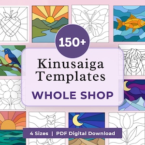 Kinusaiga Pattern Bundle Beginner Kinusaiga Patterns Printable Kinusaiga Template Landscape Kinusaiga Pattern Flower Kinusaiga Template PDF