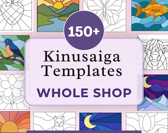 Kinusaiga Pattern Bundle Beginner Kinusaiga Patterns Printable Kinusaiga Template Landscape Kinusaiga Pattern Flower Kinusaiga Template PDF