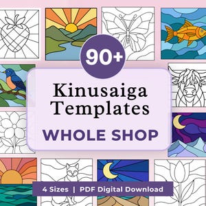 Kinusaiga Pattern Bundle Beginner Kinusaiga Patterns Printable Kinusaiga Template Landscape Kinusaiga Pattern Flower Kinusaiga Template PDF