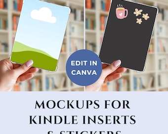 Kindle Insert Mockup Canva Template, Kindle Sticker Mockup Canva, Clear Case Mockup, E-reader Insert Mockup, Kindle Skin Template Mockup