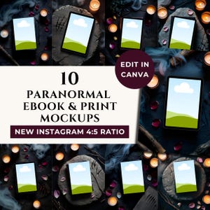Paranormal Bookstagram Book Mockup Bundle Supernatural Romance eBook Flatlay Canva Template Author Social Media Instagram Print Cover Launch