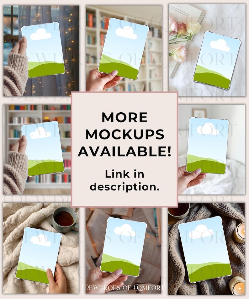 Two Kindle Insert Mockup Canva Template, Bookshelf Kindle Insert Mock Up, Kindle Clear Case Mockup, Kindle Case Mockup Digital Kindle Mockup image 9
