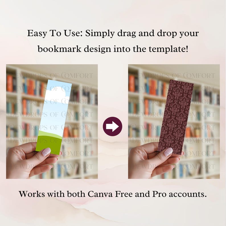 Bookmark Mockup Canva Template, Bookshelf Bookmark Template, Aesthetic ...