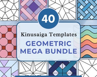 Geometric Kinusaiga Pattern Bundle Kinusaiga Geometric Pattern Set Beginner Kinusaiga Pattern Printable Kinusaiga Geometric Template Design