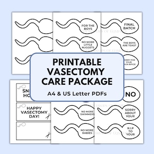 Funny Vasectomy Care Package Tags, Husband Vasectomy Gift Basket Sperm Template Vasectomy Printable DIY Vasectomy Basket Vasectomy Cards PDF