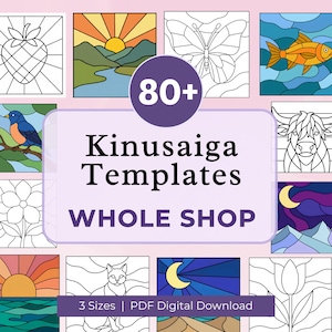 Kinusaiga Pattern Bundle Beginner Kinusaiga Patterns Printable Kinusaiga Template Landscape Kinusaiga Pattern Flower Kinusaiga Template PDF