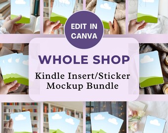 Bewerkbare Kindle-invoegmodelbundel Canva Kindle-modelbundel Kindle-stickermodelbundel Kindle Clear Case-model Kindle-insteekkaartmodel