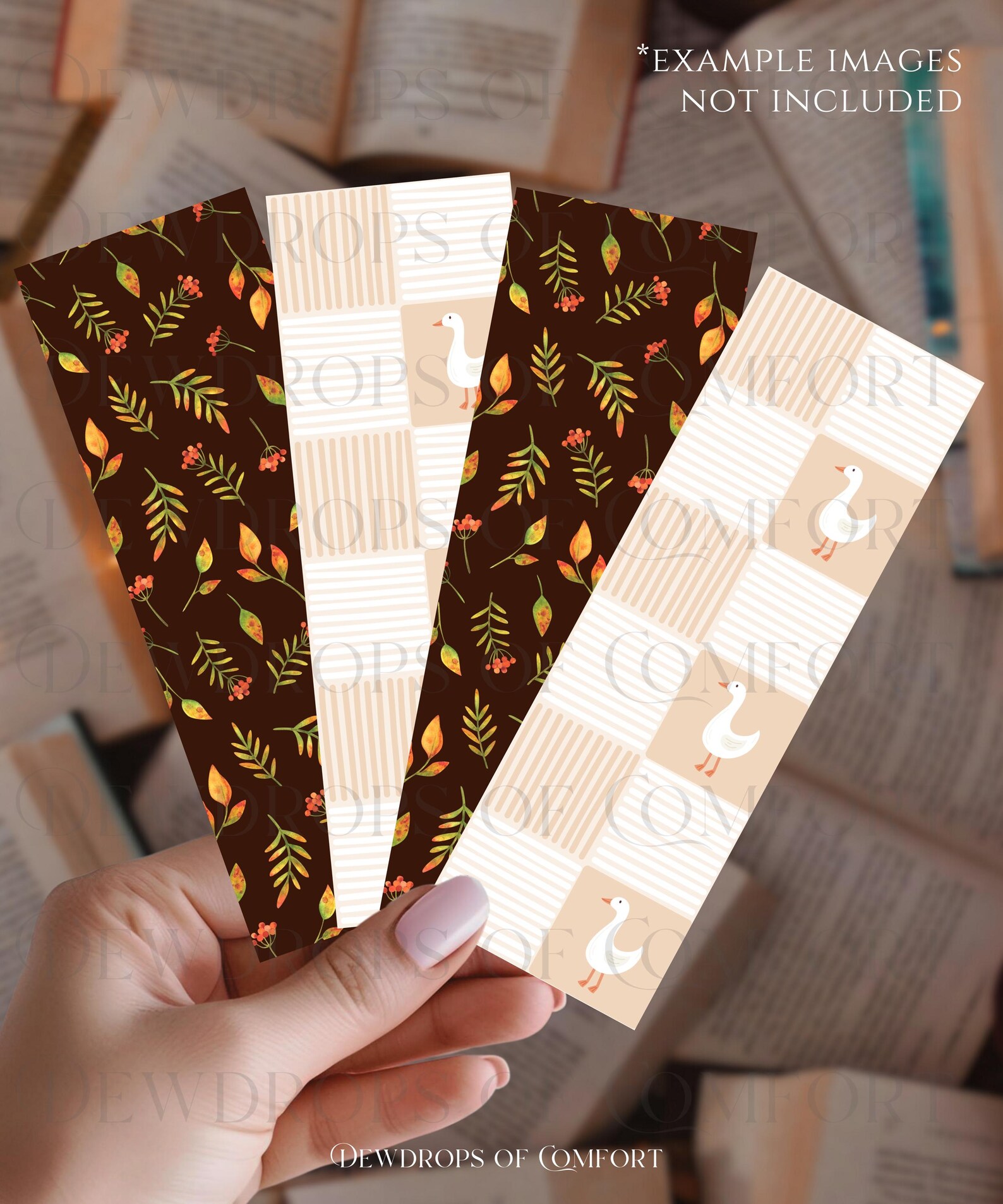 Four Bookmark Mockup Canva Template, Multiple Bookmark Mock Up, Rounded ...