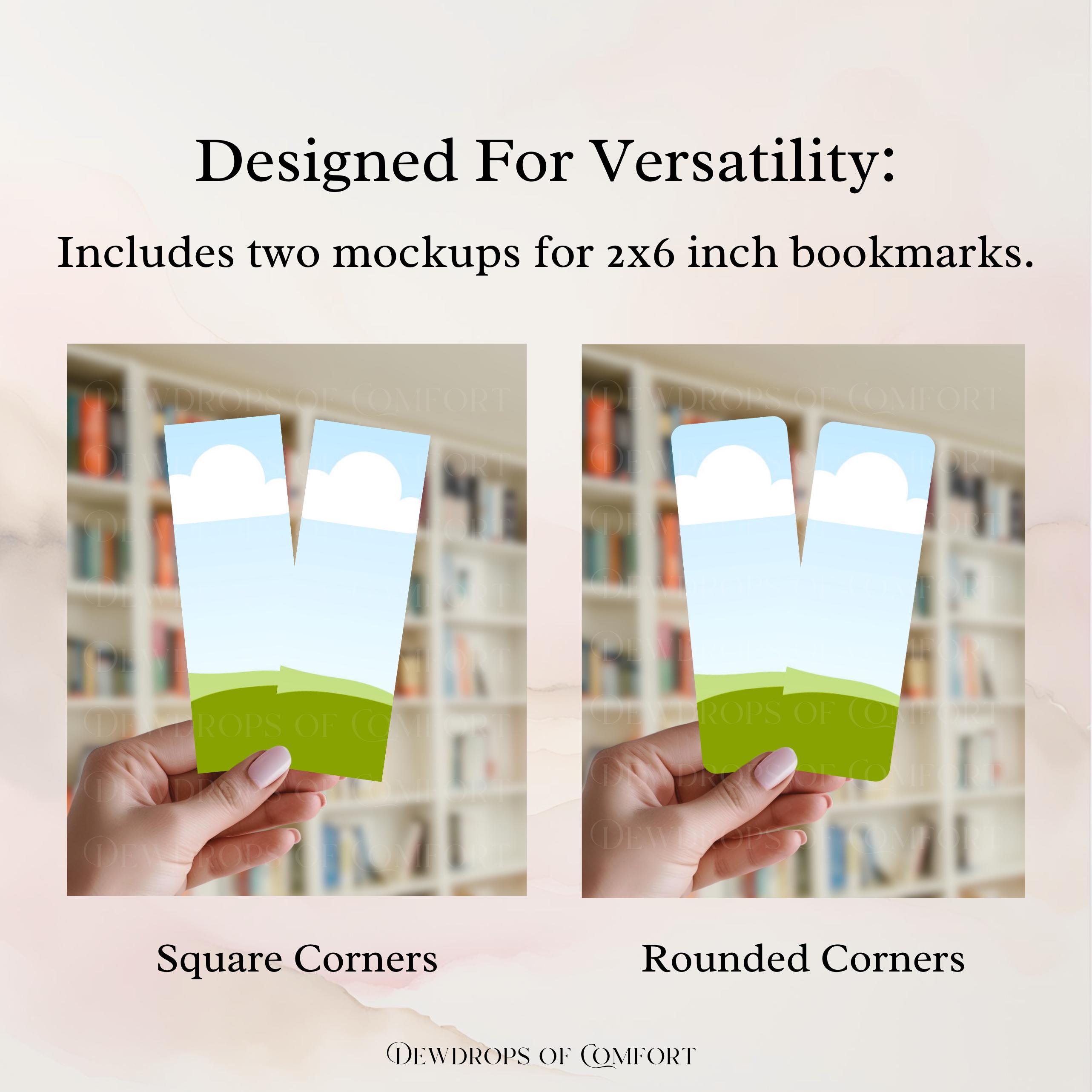 Two Bookmark Mockup Canva, Double Bookmark Mockups, Hand Holding ...