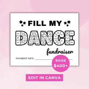 Fill My Dance Fundraiser Template, Editable Dance Fundraiser Flyer, Ballet Fundraiser Color My Dance Fundraiser Form, Dance Fundraiser Idea