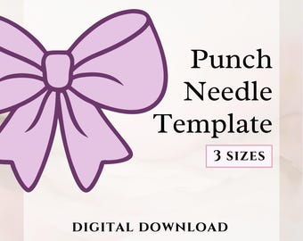 Bow Punch Needle Pattern PDF, Ribbon Mug Rug Pattern, Bow Punch Needle Template, Ribbon Punch Needle Design, Digital Punch Needle Stencil