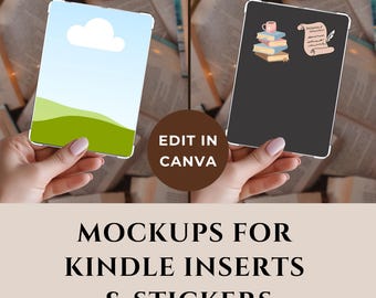 Bookish Kindle Insert Mockup Canva Template, Kindle Sticker Mockup, Kindle Insert Mock Up, E-reader Insert Mockup Kindle Case Mockup Photo