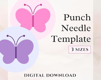 Butterfly Punch Needle Pattern Butterfly Mug Rug Template Spring Punch Needle Design Butterfly Car Coaster Butterflies Punch Needle Pattern