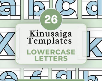Lowercase Letters Kinusaiga Pattern Bundle Kinusaiga Alphabet Pattern Beginner Kinusaiga Letter Pattern Alphabet Kinusaiga Template A to Z