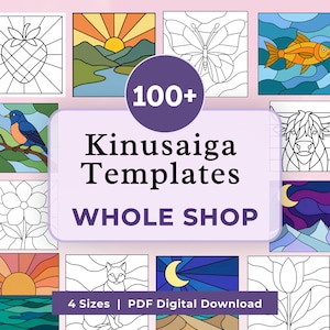 Pacchetto di modelli Kinusaiga Modelli Kinusaiga per principianti Modello Kinusaiga stampabile Modello Kinusaiga paesaggistico Modello Kinusaiga floreale PDF
