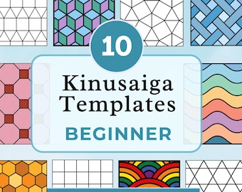 Beginner Kinusaiga-patroonbundel Geometrische Kinusaiga-patronen voor beginners Abstracte Kinusaiga-sjablonen Afdrukbare Kinusaiga-patronen eenvoudig