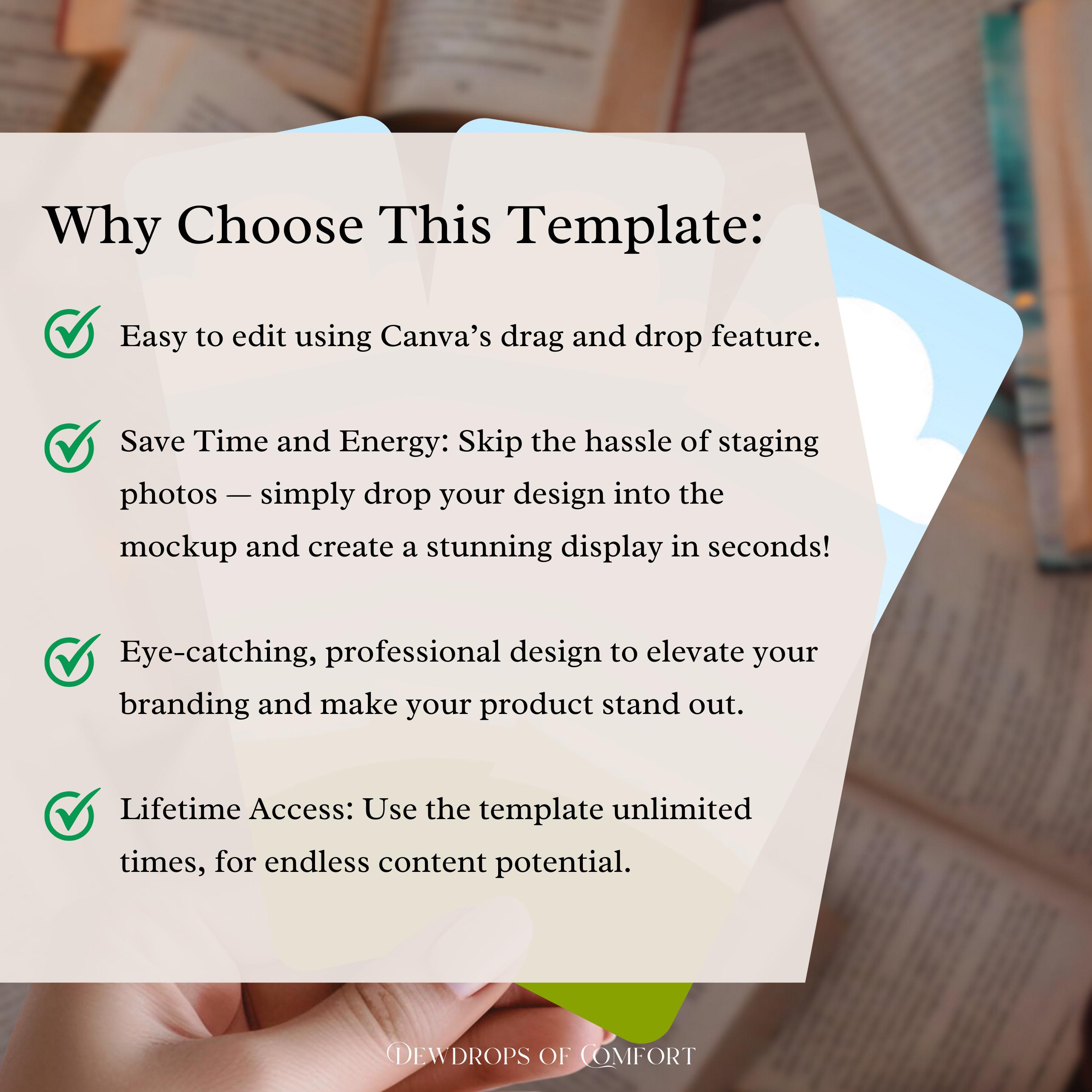 Four Bookmark Mockup Canva Template, Multiple Bookmark Mock Up, Rounded ...