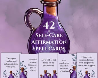 Affirmationskarten für Selbstfürsorge zum Ausdrucken Positive Affirmationen Psychische Gesundheit Unterstützung Zitate Spirituell Witchy Tägliche Motivation Mantras Wohlbefinden