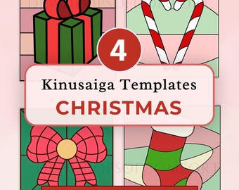 Christmas Kinusaiga Pattern Bundle Xmas Kinusaiga Candy Cane Pattern Kinusaiga Christmas Pattern DIY Christmas Kinusaiga Template Stocking