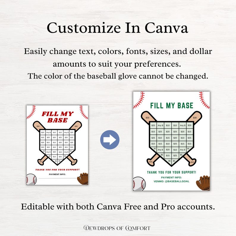 Baseball Fundraiser Template Fill My Base Fundraiser Sheet Baseball ...