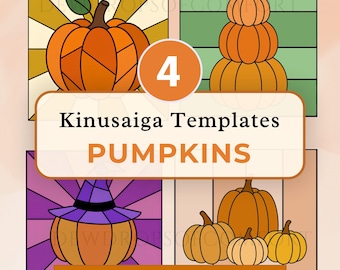 Pumpkin Kinusaiga Pattern Bundle Halloween Kinusaiga Pattern Pumpkin Kinusaiga Template Fall Kinusaiga Pattern Autumn Kinusaiga Pattern Set