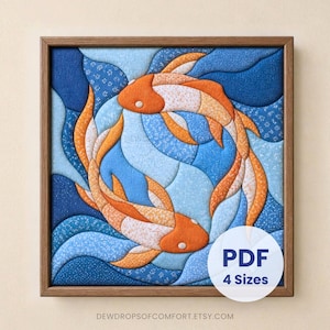 Kinusaiga Koi Fish Pattern Kinusaiga Koi Fish Template Kinusaiga Fish Pattern Japanese Fabric Art Pattern Nature Kinusaiga Pattern Animal