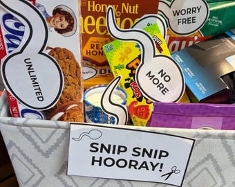 Vasectomy Care Package Printable Template, Vasectomy Basket Printable Vasectomy Cut Outs Vasectomy Gift Basket Template Vasectomy Sperm Tags