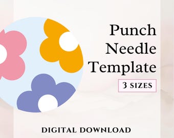 Floral Punch Needle Pattern PDF, Daisy Flower Mug Rug Template, Car Coaster Tufting Design, Daisy Punch Needle Template Digital Download