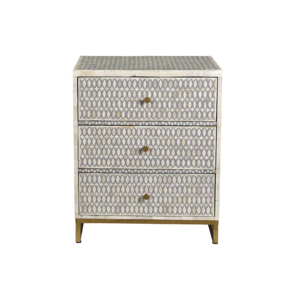 Handmade Bone inlay bedside nightstand