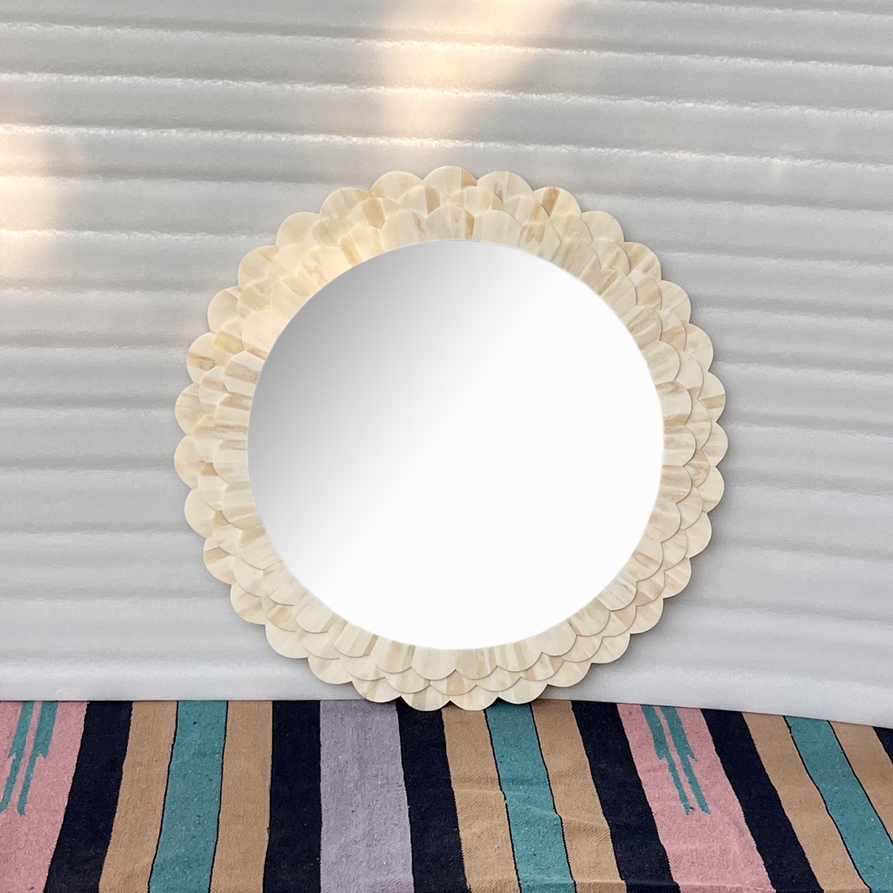 Handmade Wooden Bone Inlay Mirror Frame Wall Decor - Etsy
