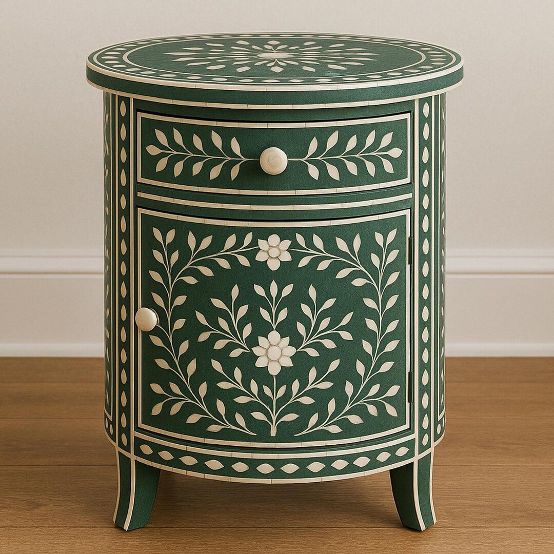 Fish Inlay End Table Handmade Bone Inlay Side End Table - Etsy