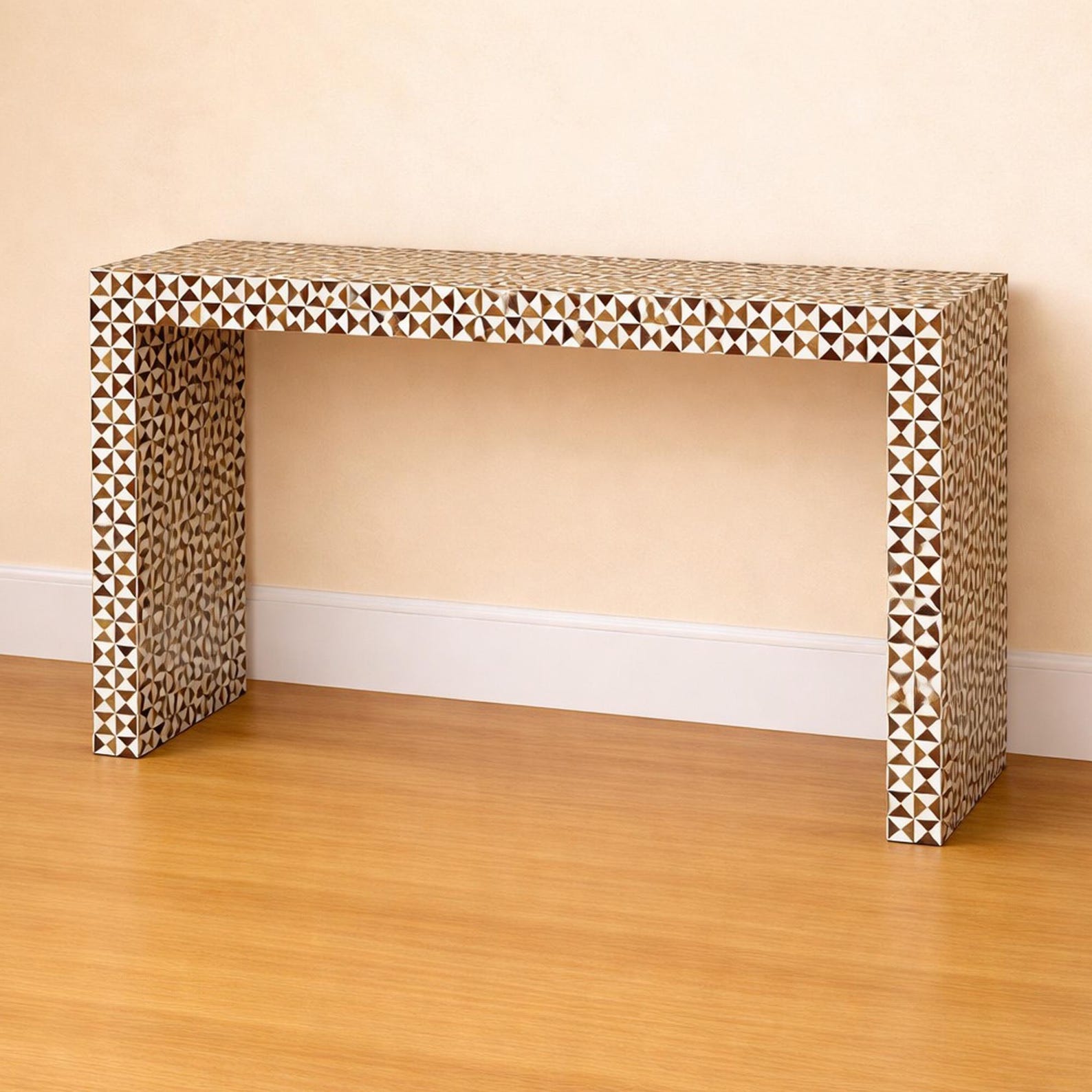 Handmade Bone Inlay Modern Pattern Console Table - Etsy