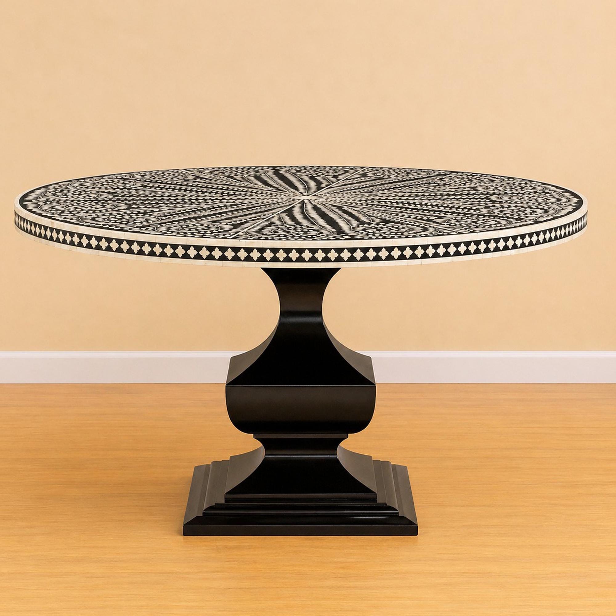 Table Inlay Handmade Wooden Bone Inlay Floral Pattern Dining Table - Etsy
