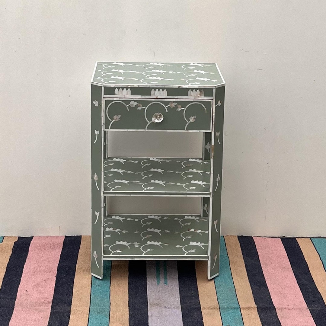 Handmade Mop Inlay Bedside Nightstand - Etsy