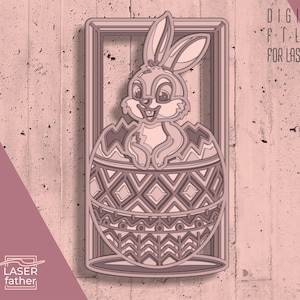 Osterei SVG, Kaninchen Silhouette, Osterhase SVG, Laser bereit Dateien, Schichtdesign, Papierschnitt Vorlage, Sofort Download
