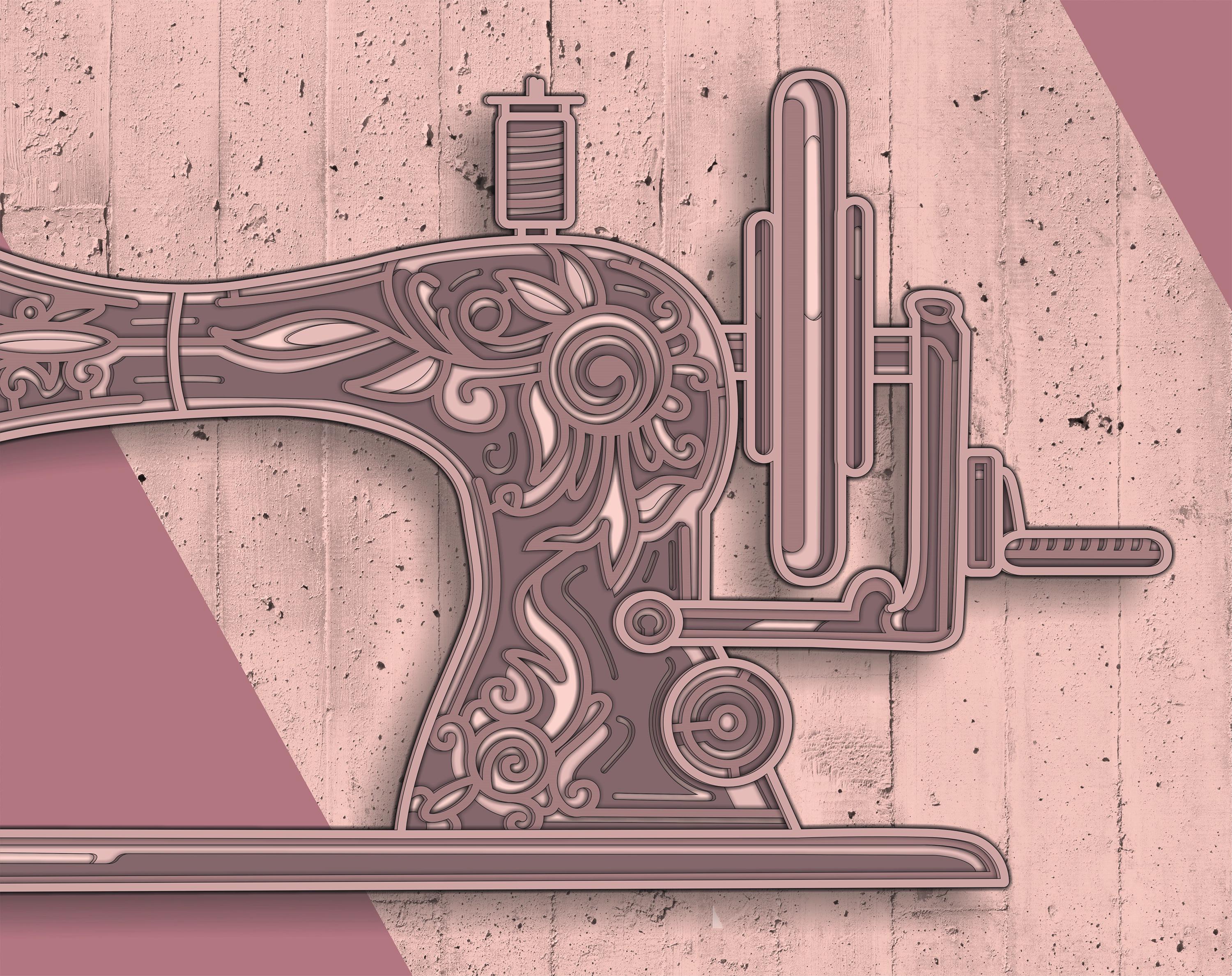 Sew Machine SVG, Sewing Designs, Multilayer Laser Cut File, Instant ...